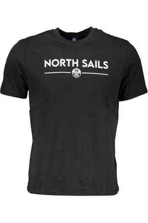 North Sails Koszulki, Mężczyzna, Czarny, 2XL, Bawełna, Czarna Bawełna Druk Logo T-shirt