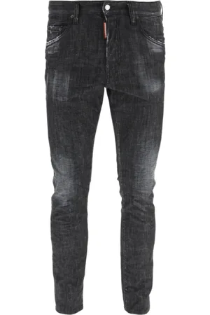 Dsquared2 Jeansy, Mężczyzna, Niebieski, S, Denim, Czarne Jeansyy Skater z Denimu dla Mężczyzn