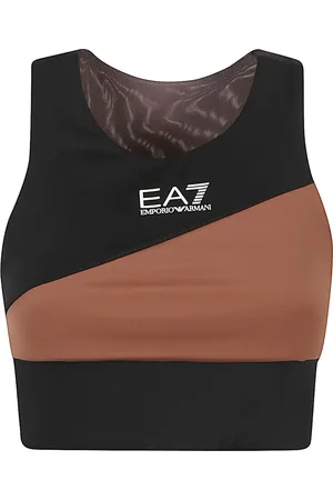 EA7 Koszulki, Kobieta, Czarny, S, Sportowe Czarne Bielizna Materiał Ventus 7
