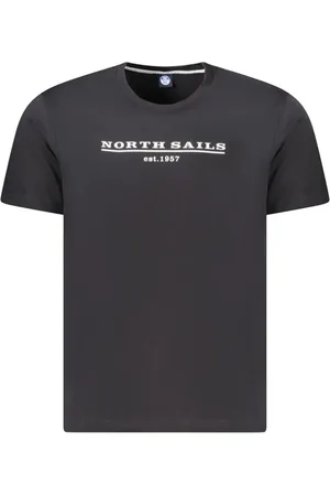 North Sails Koszulki, Mężczyzna, Czarny, L, Graficzny Czarny T-shirt z Bawełny