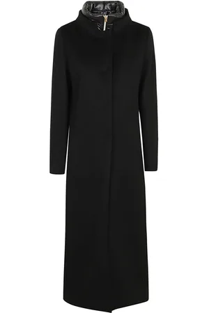 HERNO Płaszcze, Kobieta, Czarny, M, Kaszmir, Czarny Płaszcz Kaszmirowy Kurtka Aw 24