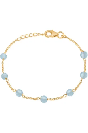 Frk Lisberg Akcesoria, Kobieta, Żółty, ONE SIZE, Bransoletka Chalcedon Aqua