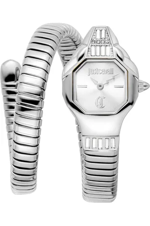Roberto Cavalli Akcesoria, Kobieta, Szary, ONE SIZE, Elegancki Zegarek Analogowy z Logo