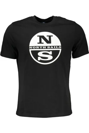 North Sails Koszulki, Mężczyzna, Czarny, XL, Czarna Bawełniana Koszulka z Nadrukiem Logo