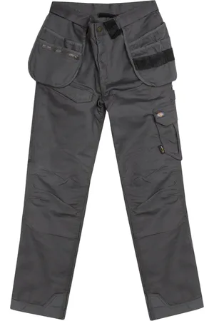 Dickies Spodnie, Mężczyzna, Szary, W32, Szare spodnie robocze z regulowanymi paskami