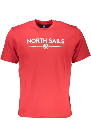North Sails Koszulki, Mężczyzna, Czerwony, 2XL, Czerwony Bawełniany T-Shirt z Okrągłym Dekoltem