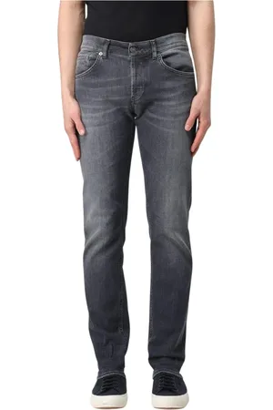 Dondup Jeansy, Mężczyzna, Czarny, W29, Czarne Straight Leg Jeansy