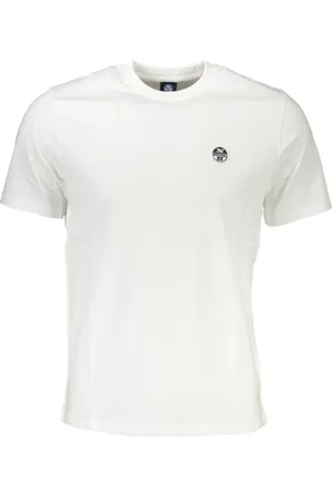 North Sails Koszulki, Mężczyzna, Biały, 2XL, Bawełniana Koszulka z Logo Krótki Rękaw Okrągły Dekolt