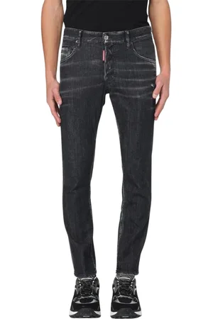 Dsquared2 Jeansy, Mężczyzna, Czarny, XS, Denim, Fajne Spodnie Jeansy z Przetarciami dla Mężczyzn