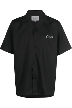 Carhartt Koszule, Mężczyzna, Czarny, L, Lekka Koszula z Twillu z Kołnierzem