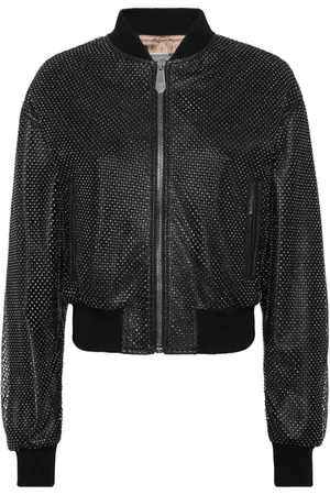 Philipp Plein Kurtki, Kobieta, Czarny, S, Stylowa Kurtka z Unikalnym Designem