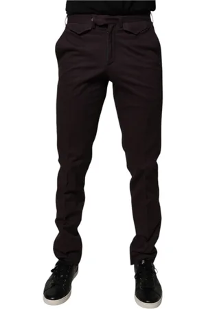 Bencivenga Spodnie, Mężczyzna, brązowy, S, Brązowe Bawełniane Spodnie Slim Fit