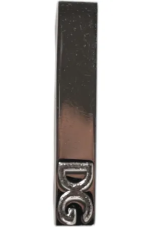 Dolce & Gabbana Akcesoria, unisex, Szary, ONE SIZE, Srebrny Tonalny Logo Zapięcie Do Krawata