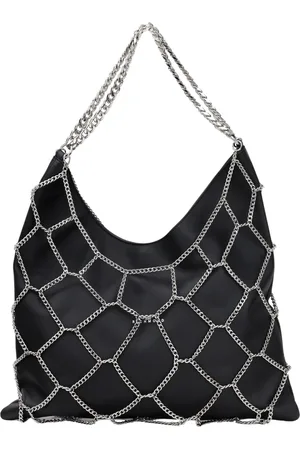 John Richmond Torebki, Kobieta, Czarny, ONE SIZE, Skóra, Czarna Torba Shopper z Łańcuchem