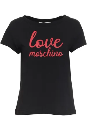 Moschino Koszulki, Kobieta, Czarny, M, T-shirt z Logo z Krótkim Rękawem