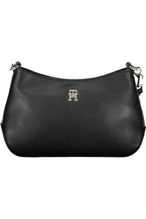 Tommy Hilfiger Torebki, Kobieta, Czarny, ONE SIZE, Czarna Torba na Ramię z Regulowanym Paskiem