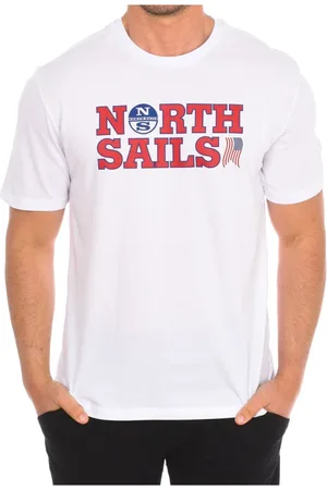North Sails Koszulki, Mężczyzna, Biały, XL, Bawełna, T-shirt z krótkim rękawem i nadrukiem marki