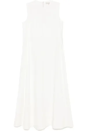 REMAIN Birger Christensen Sukienki, Kobieta, Biały, S, Flowing Sleeveless Maxi Sukienka