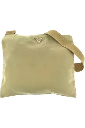 Prada Pre-owned, Kobieta, Beżowy, ONE SIZE, Nylon, Pre-owned Canvas crossbody-bags