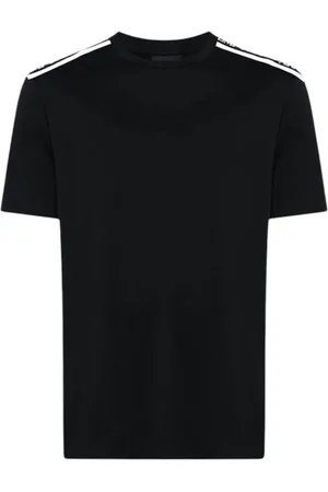 Emporio Armani Koszulki, Mężczyzna, Czarny, 2XL, Bawełniany T-shirt z Logo na Przodzie