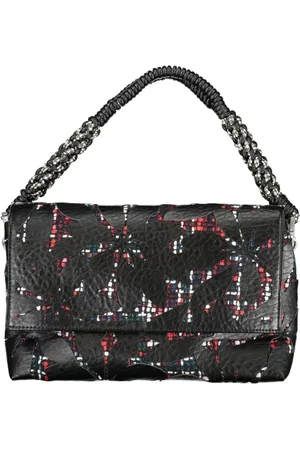 Desigual Torebki, Kobieta, Czarny, ONE SIZE, Czarna torba na ramię z odpinanym paskiem