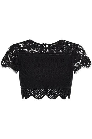 Roberto Cavalli Bluzki, Kobieta, Czarny, S, Koronkowy Top Elegancki Styl