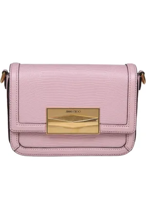 Jimmy Choo Torebki, Kobieta, Różowy, ONE SIZE, Skóra, Różowa torebka crossbody ze skóry z efektem skóry węża