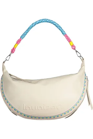 Desigual Torebki, Kobieta, Biały, ONE SIZE, Biała Torba na Ramię z Zdejmowanym Paskiem