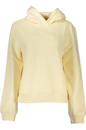 Calvin Klein Bluzy, Kobieta, Beżowy, XS, Beżowy bluza z kapturem i logo