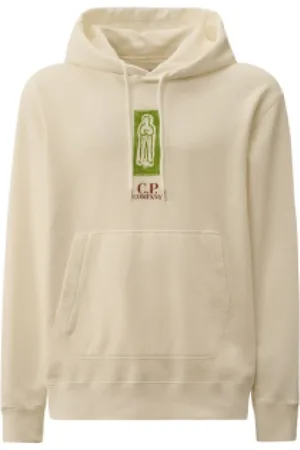 C.P. Company Bluzy, Mężczyzna, Biały, S, Bawełniana bluza z kapturem