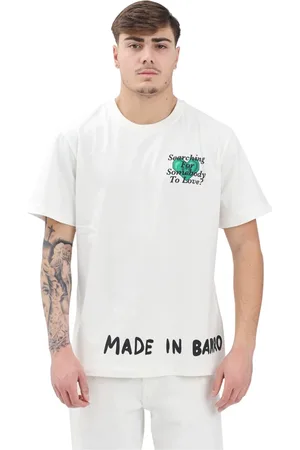BARROW Koszulki, Mężczyzna, Beżowy, M, T-shirt z Grafiką na Krótki Rękaw