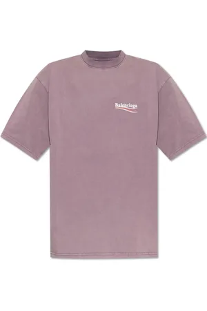 Balenciaga Koszulki, Mężczyzna, Fioletowy, L, Bawełna, T-shirt z logo