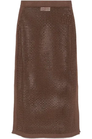 MC2 SAINT BARTH Spódnice, Kobieta, brązowy, S, Elegancka Haftowana Sukienka