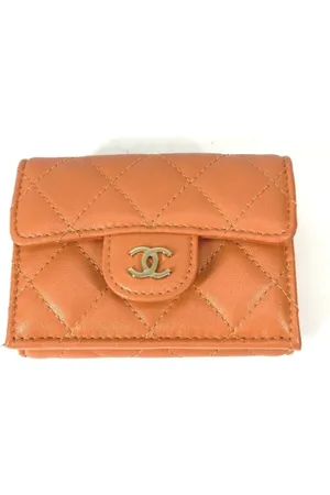 CHANEL Pre-owned, Kobieta, Pomarańczowy, ONE SIZE, Skóra, Pre-owned skórzane portfele