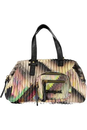 Desigual Torebki, Kobieta, Wielobarwność, ONE SIZE, Czarna Torba na ramię z regulowanym paskiem