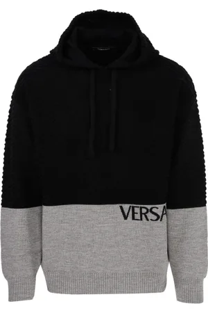 VERSACE Bluzy, Mężczyzna, Czarny, M, Czarno-Szara Sweter