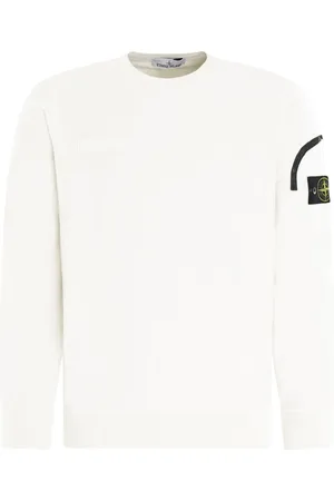Stone Island Bluzy, Mężczyzna, Biały, XL, Ivory Sweter z Kieszenią