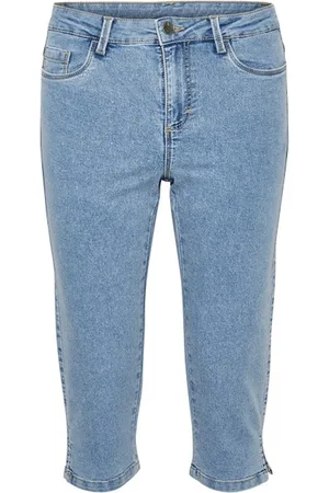 Kaffe Jeansy, Kobieta, Niebieski, XL, Denim, Capri Jeansy Jasnoniebieski Wyprany Denim