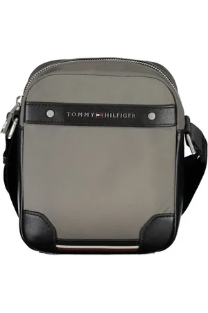 Tommy Hilfiger Torebki, Mężczyzna, Szary, ONE SIZE, Len, Zielona Torba Męska Modny Styl