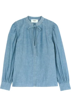 Bash Bluzki, Kobieta, Niebieski, S, Denim, Koszula z dżinsu w stylu vintage