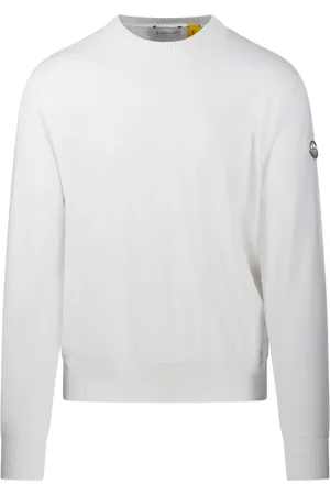 Moncler Swetry, Mężczyzna, Biały, M, Naturalny Crew Neck Sweatshirt