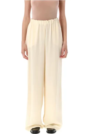 Fabiana Filippi Spodnie, Kobieta, Beżowy, XS, Eleganckie Satynowe Spodnie Vanilla Ss 25