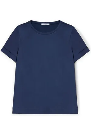 Motivi Koszulki, Kobieta, Niebieski, L, Podstawowy T-shirt z satyny