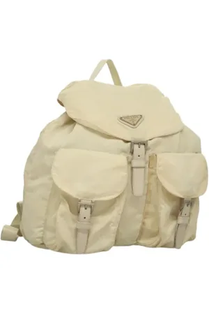 Prada Pre-owned, Kobieta, Beżowy, ONE SIZE, Nylon, Pre-owned Nylon backpacks