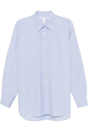 Comme des Garçons Koszule, Mężczyzna, Niebieski, M, Koszula w paski z długim rękawem