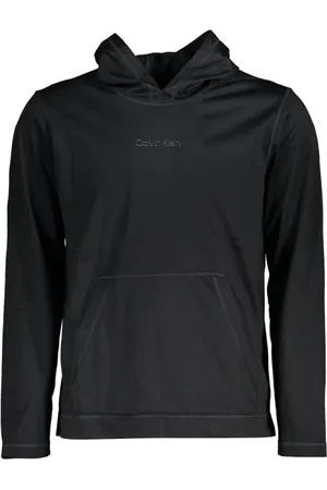 Calvin Klein Bluzy, Mężczyzna, Czarny, XL, Poliester, Bluza sportowa z kapturem i długim rękawem