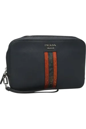 Prada Pre-owned, Kobieta, Niebieski, ONE SIZE, Pre-owned Leather clutches