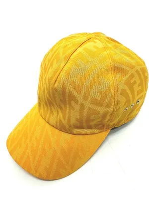 Fendi Pre-owned, Kobieta, Żółty, ONE SIZE, Bawełna, Pre-owned Cotton hats
