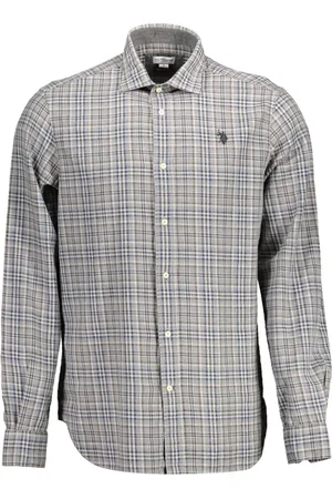 U.S. Polo Assn. Koszule, Mężczyzna, Szary, 2XL, Szara Baweniana Koszula dla Mczyzn