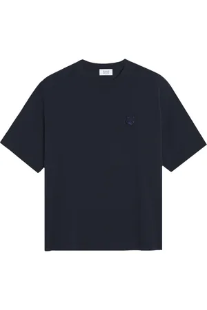 Maison Kitsuné Koszulki, Mężczyzna, Niebieski, XL, Niebieski T-shirt z lisem